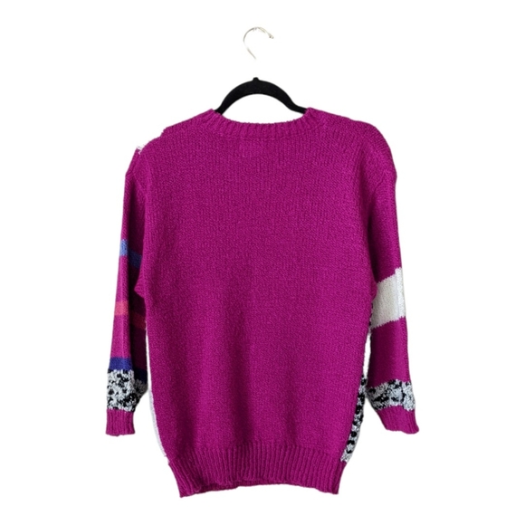 Vintage Here's a Hug Pink floral 3/4 sleeve Kitchy Sweater in size Medium - Picture 3 of 4